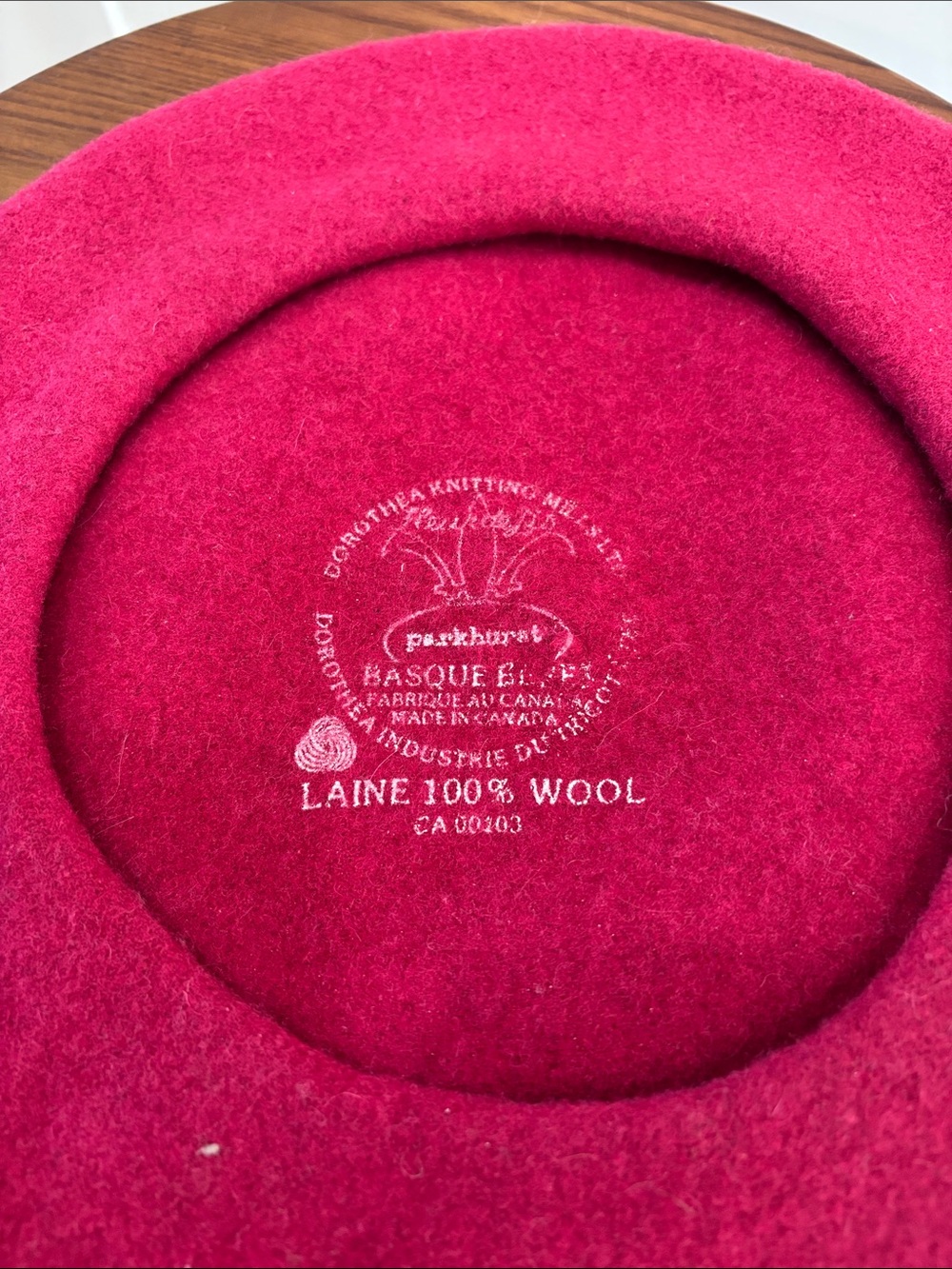 Bold Raspberry Wool Felt Beret - Picture 2 of 2